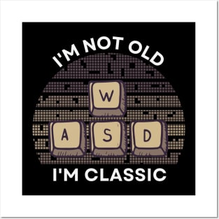 I'm not old, I'm Classic | WASD | Retro Hardware | Vintage Sunset | Sepia | '80s '90s Video Gaming Posters and Art